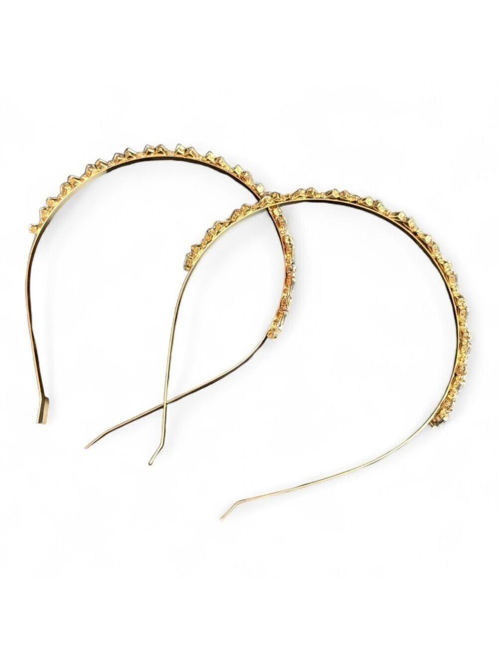 Elegant Goldtone Crystal Headbands NWOT